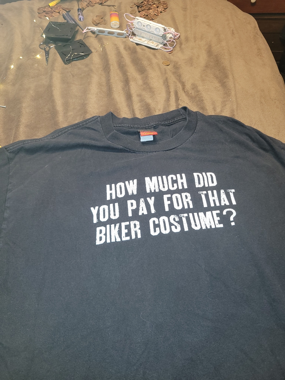 Black Short Sleeve Graphic Tee – "How Much Did You Pay For That Biker Costume?"